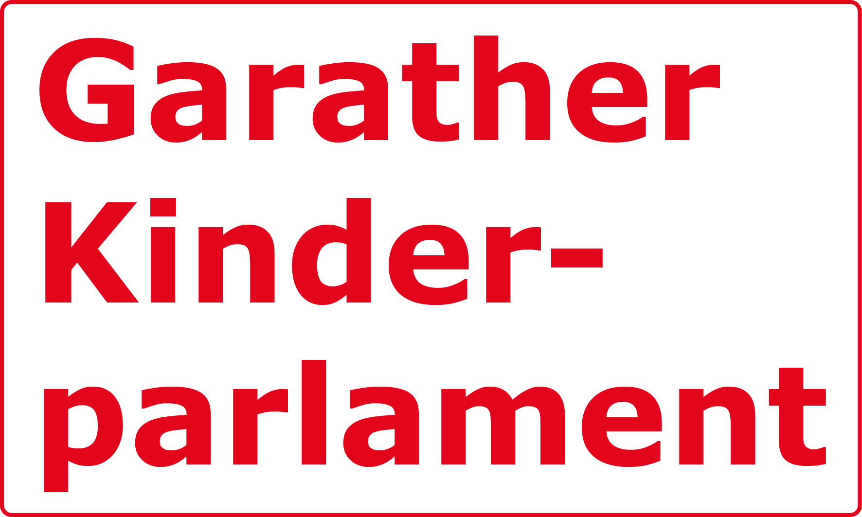 Schriftzug des Garather Kinderparlaments